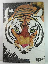 Buy Tiger Art Collage Fine Project Painting Egyptian Contemporary Collage Signed • 144.08£