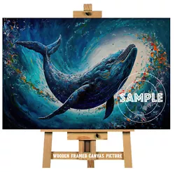 Buy Whale Canvas Picture Whales Nautical Wall Art -  Unframed Whale Prints Also #1 • 3.99£