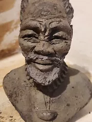 Buy Hezekiel Ntuli Clay Ethnographic Heavy Sculpture Bust African Art Zulu - Signed • 65£