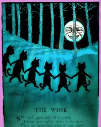 Buy  Louis Wain Black Cats & Winking Moon Painting 8x10 Real Canvas Art Print • 11.84£