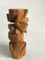 Buy Brutalist Abstract Wooden Sculpture, Geomorph Y2, Hard Wood, Initialled • 24.99£