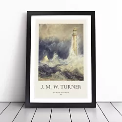 Buy Bell Rock Lighthouse By Joseph-Mallord William Turner Wall Art Print Framed • 18.95£