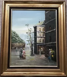 Buy Artist Neuman Mid C20th Framed Abstract Oil Canvas On Board 1900s City Streets • 38£