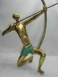 Buy Vtg Bronze Brass Tribal Warrior Archer African Bow Hunter Mcm Hagenauer Style • 331.53£