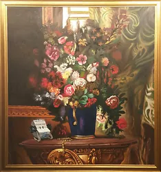 Buy Mark Kostabi  Bouquet  1988 | Original Acrylic/canvas | Huge 88x82  | Gallart • 16,537.39£