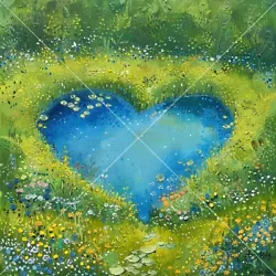 Buy Studio Ghibli Heart Shaped Lake In The Meadow, Printable Art, Digital Background • 1.04£