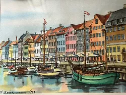 Buy VTG Original Watercolor Framed Art Signed # Deichmann Waterfront Boats Pier Dock • 57.04£
