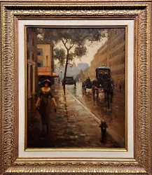 Buy Frank Coburn -1890s New York Busy Street Scene-Oil Painting • 9,660.58£