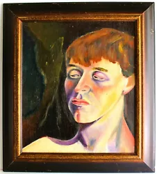 Buy Original Oil Painting On Wood Signed Figurative Expressionist Women Portrait • 99.22£