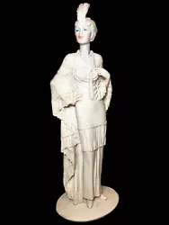 Buy 15.25” Roaring 20s Flapper Girl Sculpture Signed “Christian” Venice Italy 1991 • 66.40£
