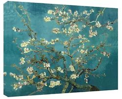 Buy Van Gogh Painting Almond Tree In Blossom Canvas Wall Art Duck Egg Blue 30  X 20  • 24.99£