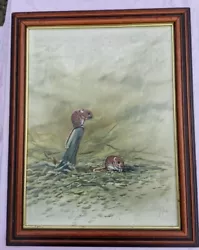 Buy  Acrylic Painting Two Feild Mice,artist Nance Detailed Signed • 8£
