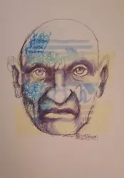 Buy Abstract A4 Drawing Klarky Blue $tripes By Crooknose • 10£