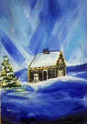 Buy Original Oil Painting By Ukrainian Artist. House In The Forest In Winter.Scenery • 20.33£