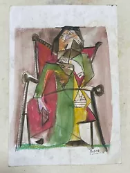 Buy Pablo Picasso Painting On Paper (handmade) Signed And Stamped Mixed Media • 61.93£
