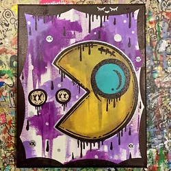 Buy Ghostgrl Pac-Man Graffiti Art ORIGINAL Modern Pop 10x8 PAINTING USA Canvas 👻 • 64.29£