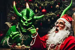 Buy ART Photo Digital Collage Image Picture Christmas Monster Santa Grinch Postcard • 1.19£