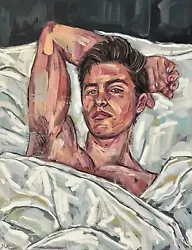 Buy Male Nude, Naked Man At Bed, Gay Homoerotic Artwork, Handsome Young Man 60x80cm • 650£