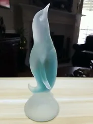 Buy Frosted Art Glass Penguin Figurine Exc. Cond. Unmarked. 10 7/8  Tall • 28.94£