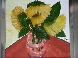 Buy Still Life Of Sunflowers In Glass Vase.  Original Oil By Georg Wissinger. 2017 • 115£