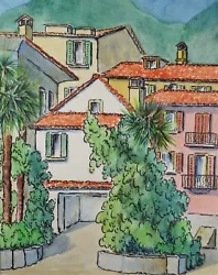 Buy Original Watercolour & Ink, 'Locarno, Switzerland', Cicely Glyn De Beers • 37£
