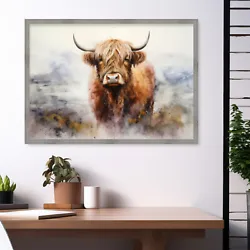 Buy Highland Cow Wall Art Print ONLY Picture Gift Scottish - Framed Canvas In Shop • 4.99£