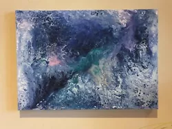 Buy 'Space Storm' Original Handmade Unique Fluid Art Acrylic Painting 29.5x42cm • 45£