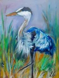 Buy Sale/original Oil Painting-blue Heron • 18£