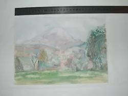 Buy TREES IN FIELD BELOW MOUNTAIN HILL Scottish Country Vintage Watercolour Painting • 2£