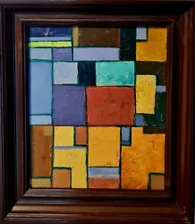 Buy Original Mario Mendoza Oil Canvas Panel Abstract Painting Framed Art Geometric • 595£