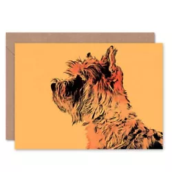 Buy Painting Dog Scottish Terrier Scottie Warm Colour Blank Greeting Card • 4.42£