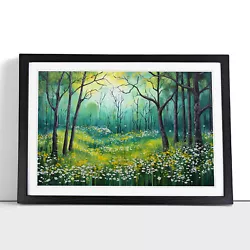Buy Spring Forest Art Deco No.2 Framed Wall Art Poster Canvas Print Picture Painting • 34.95£