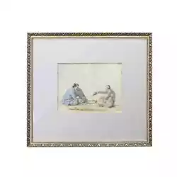 Buy Painting  At The Grill  In Good Condition From Russia Turn 19th To 20th Century • 648.06£