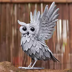 Buy Goodeco Metal Owl Ornaments For Garden Sculptures And Statues - Standing Bird - • 51.22£