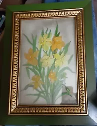 Buy Stereographic Oil Painting  Daffodill  On Layered Glass Signed Lina Nogar • 82.69£