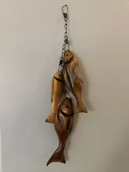 Buy Vintage Carved Wood Fish (3 Fish) Signed R Brandt 2001 Hanging Fish Art Decor • 236.25£