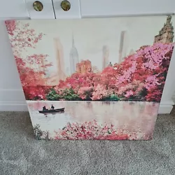 Buy Collect Only Wall Art Canvas Picture Painting 60x60cm Flowers Glitter Skyline • 4.99£
