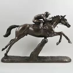 Buy The Hurdler By Harriet Glen Cold Cast Bronze Horse And Jockey Sculpture.Large. • 108.50£
