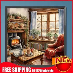 Buy Paint By Numbers Kit On Canvas DIY Oil Art Winter Fireplace Picture Decor40x40cm • 7.43£