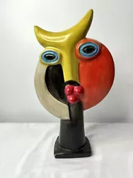 Buy 1960s Cubist Style Colorful Abstract Face Sculpture Bright Colorful MCM • 751.27£