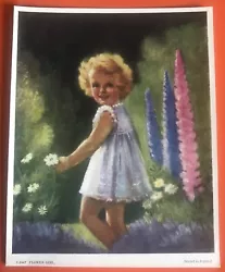 Buy Vintage Retro 50s Art Print Solomon & Whitehead Girl Child Garden Flower Picture • 10£