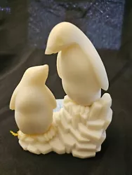 Buy 2 Loving Penguins On Iceberg Sculpture Cultured Coral Hawaii Handcrafted 5 X 4  • 39.58£