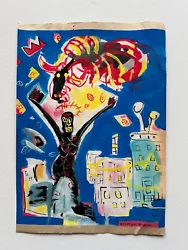 Buy Jean-Michel Basquiat Painting On Paper (Handmade) Signed And Stamped Mixed Media • 95.32£