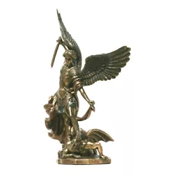 Buy Large Saint St Michael Archangel Defeated Lucifer Statue Bronze Finish 55 Cm • 328.40£