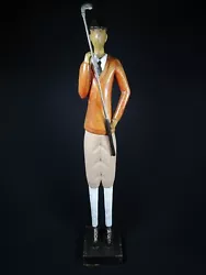 Buy Lovely Large Vintage Hand Carved Wooden Golfer / Golf Figurine 59cm Tall • 24.97£