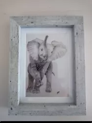 Buy ELEPHANT Baby Calf 6x4  Unframed Matt Photo Print Picture Gift Animal Drawing • 1.99£