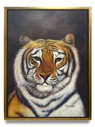 Buy Hungryartist -Original Painting Of A Tiger On Canvas 12x16 Framed • 128.99£