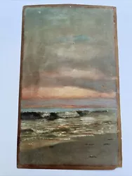 Buy Antique American Beach Sunset Coastal Impressionism Small Gem 19th Century Oil • 850.49£