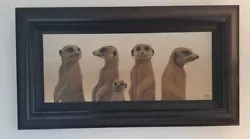 Buy Jonathan Truss Original Painting Meerkats  Family Portrait  Acrylic On Canvas  • 800£