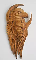 Buy Wood Carved Eagle Wooden Spirit Face Wooden Wall Hanging Art Sculpture  Decor • 32.66£
